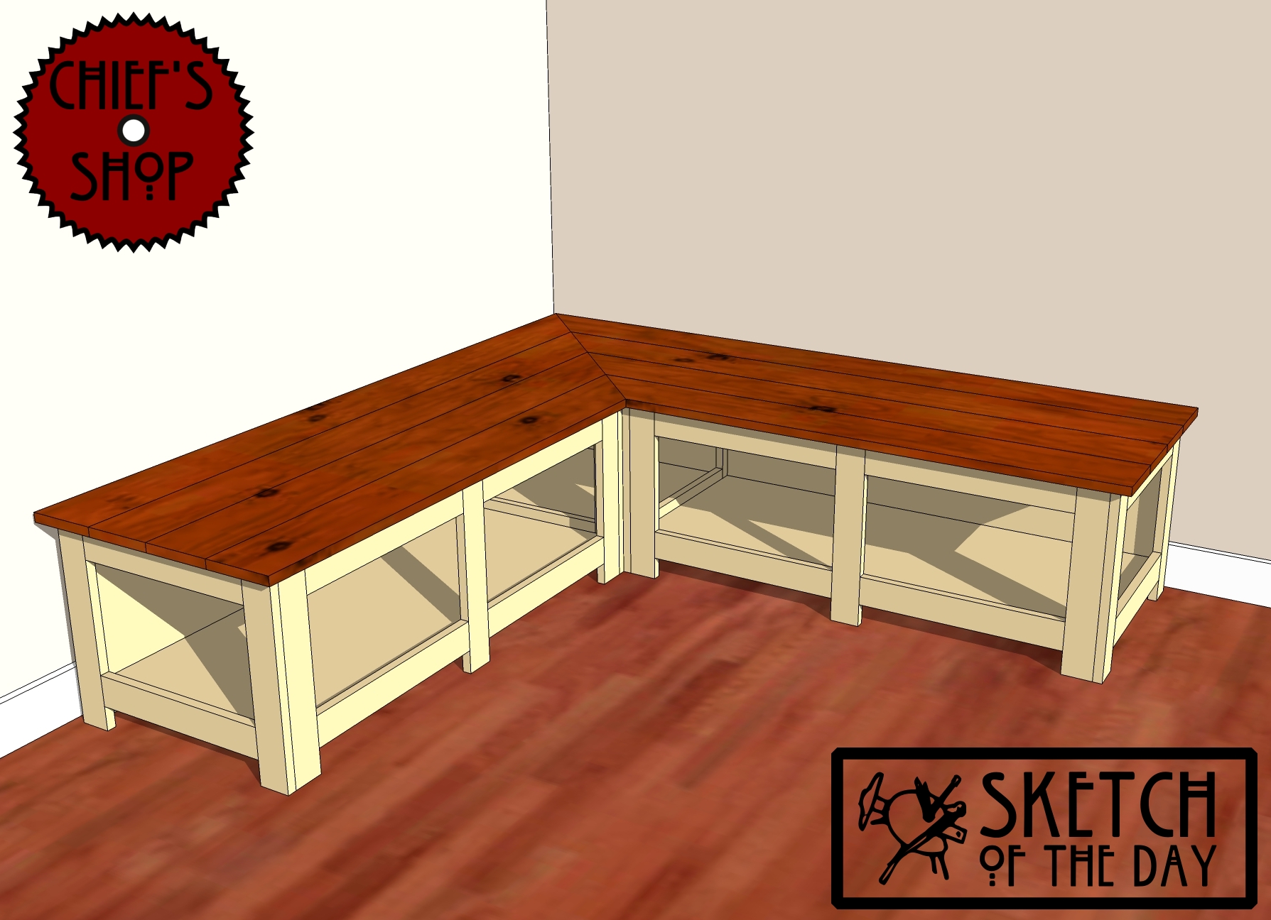 Woodworking wooden corner bench plans PDF Free Download