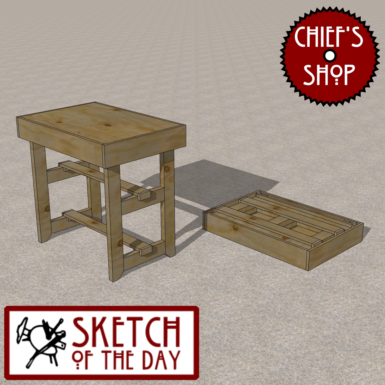 Sketch of the Day: Knock-Down Work Table #woodworking # ...